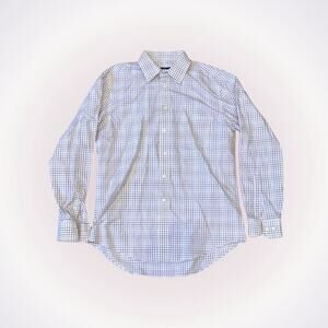Joseph A. Bank Button Down Shirt Brown and White | Sz M